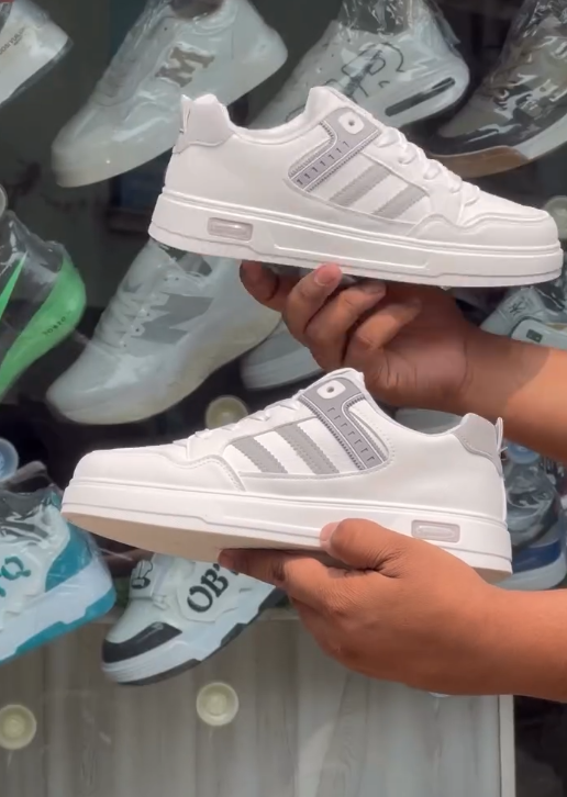 Sleek & Versatile: White and Grey Sneakers