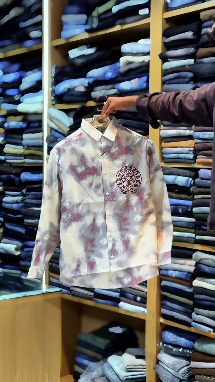 Chrome Hearts Tie-Dye Shirt with Signature Horseshoe Logo – A Bold Fusion of Luxury and Streetwear Identity
