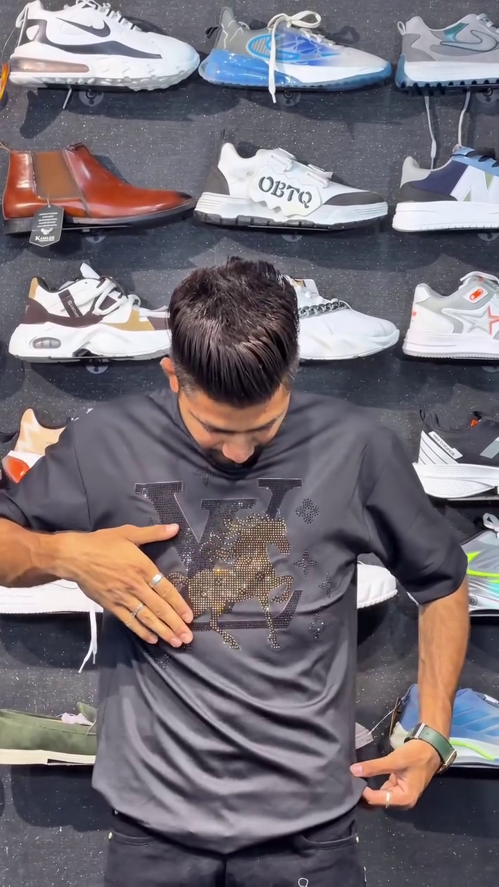 Elevated Essentials: Brown T-Shirt with Embellished Logo for a Refined Streetwear Look