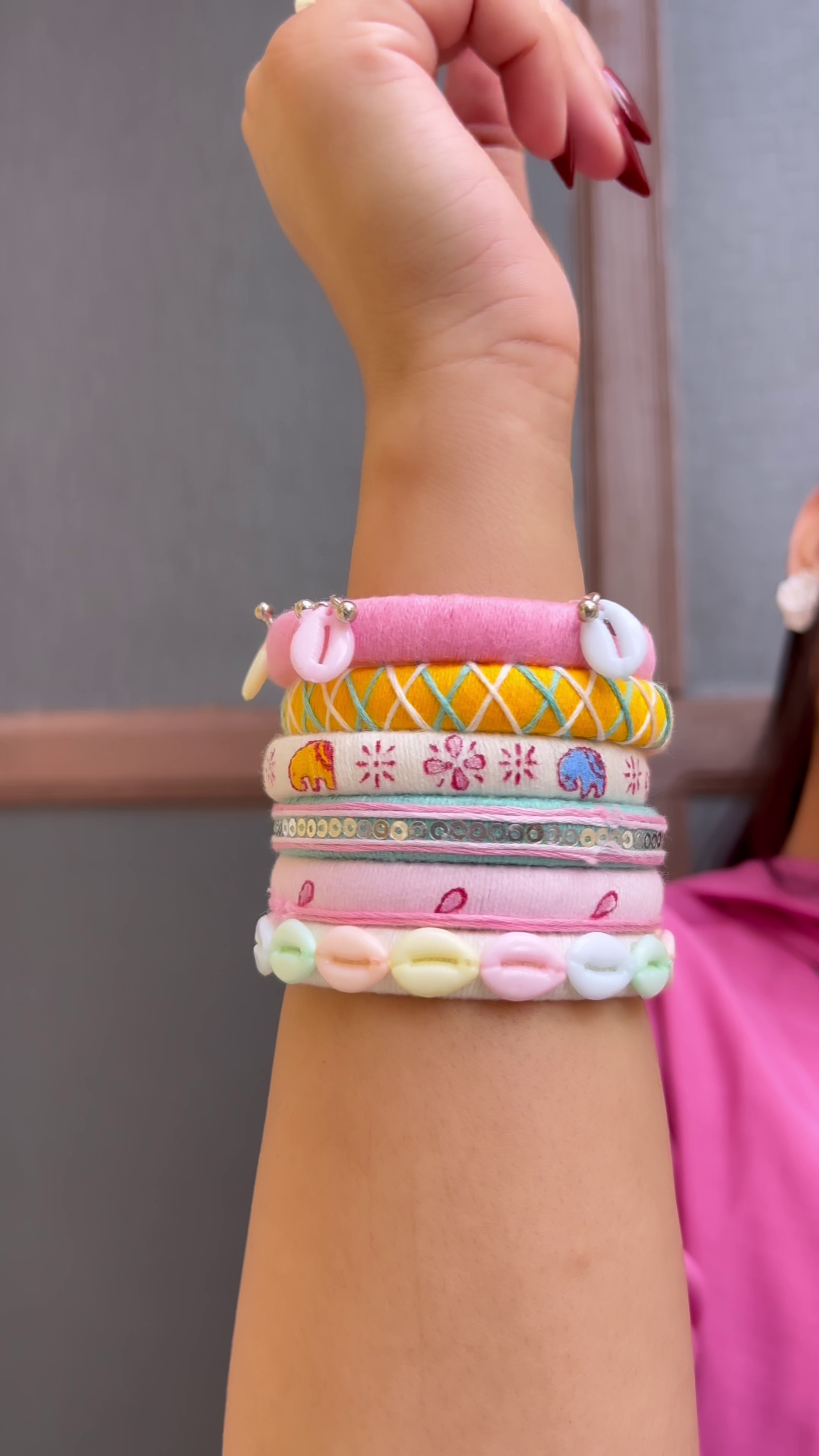 Artisan Charm: Handcrafted Wooden Bangles Inspired by the Venus Memsahab Gold-Toned Set