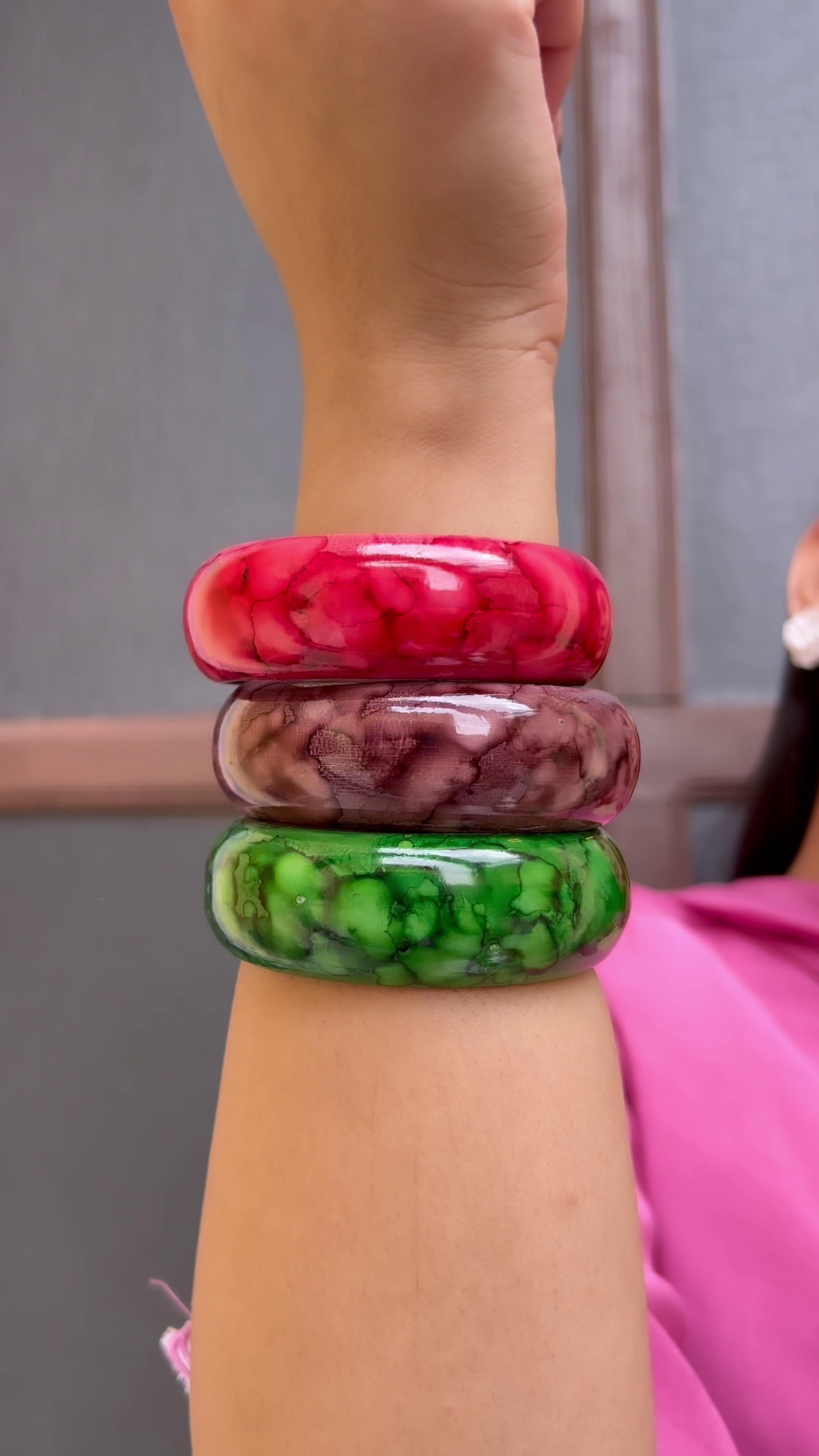 Artisan Charm: Handcrafted Wooden Bangles Inspired by the Venus Memsahab Gold-Toned Set