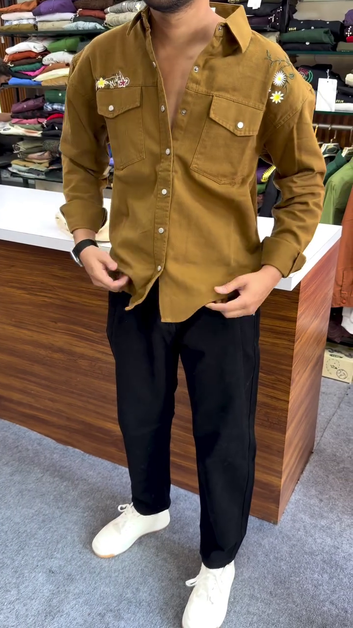 Fresh & Stylish: Indian Garage Co. Floral Embroidered Casual Shirt