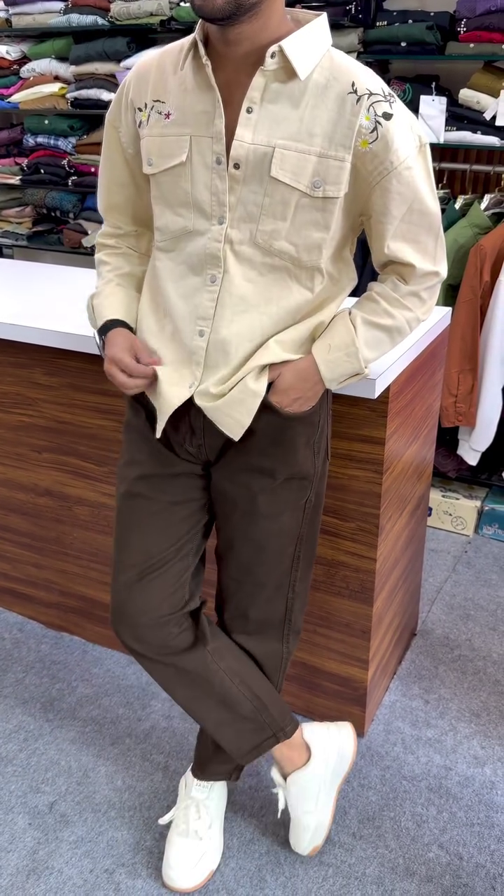 Fresh & Stylish: Indian Garage Co. Floral Embroidered Casual Shirt