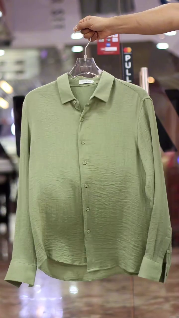 Refined Classic: Navy Blue Textured Long-Sleeved Shirt for Men