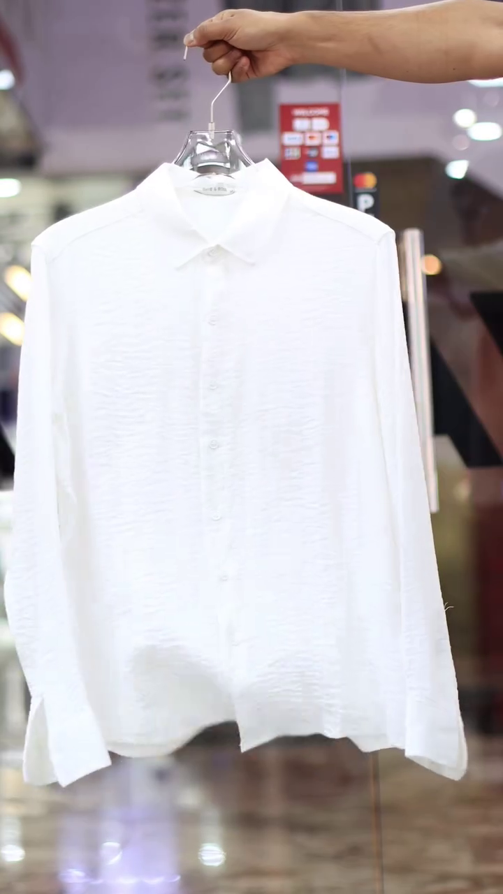 Refined Classic: Navy Blue Textured Long-Sleeved Shirt for Men