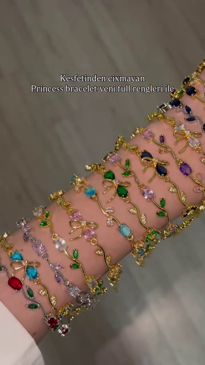 Blooming Elegance: Floral Tulip Bracelets with Colorful Zircon Stones