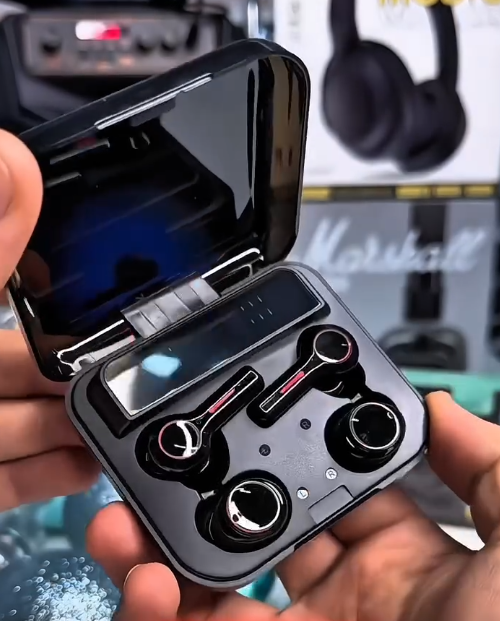 Power-Packed Audio On the Go: M19 TWS Wireless Earbuds with LED Charging Case
