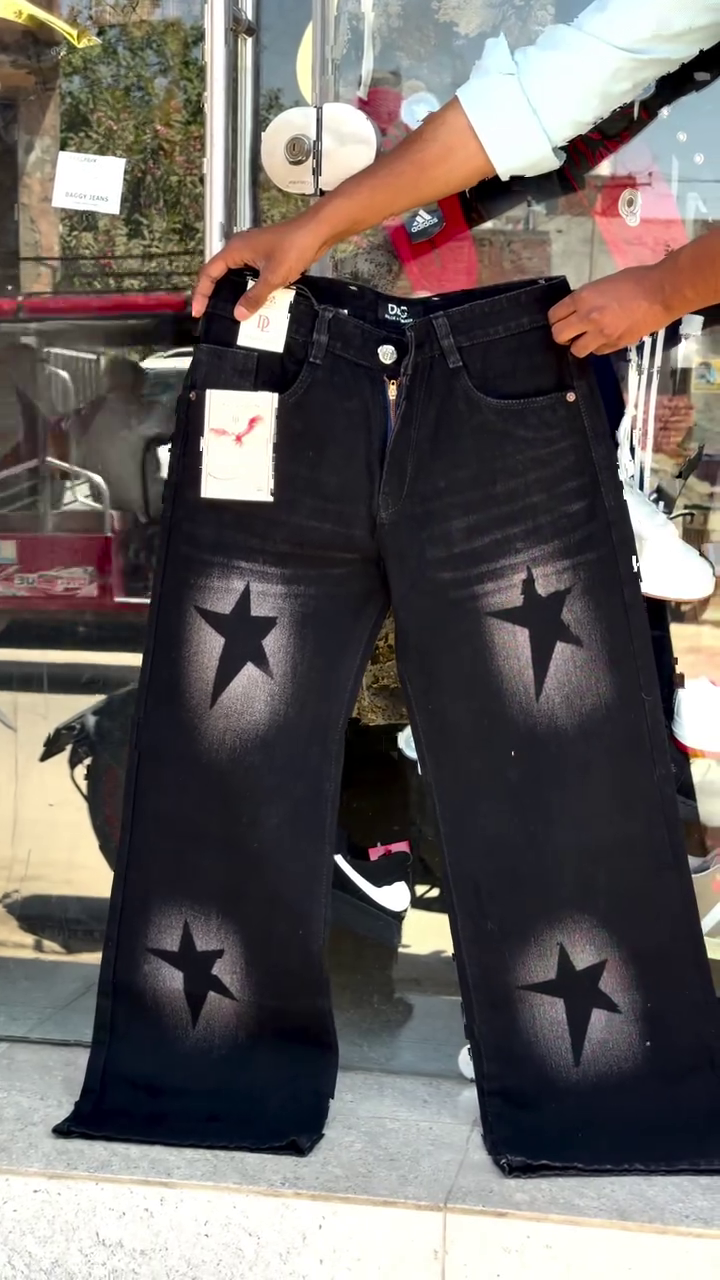 These black jeans are identified as The Ragged Priest Galaxy Star model.