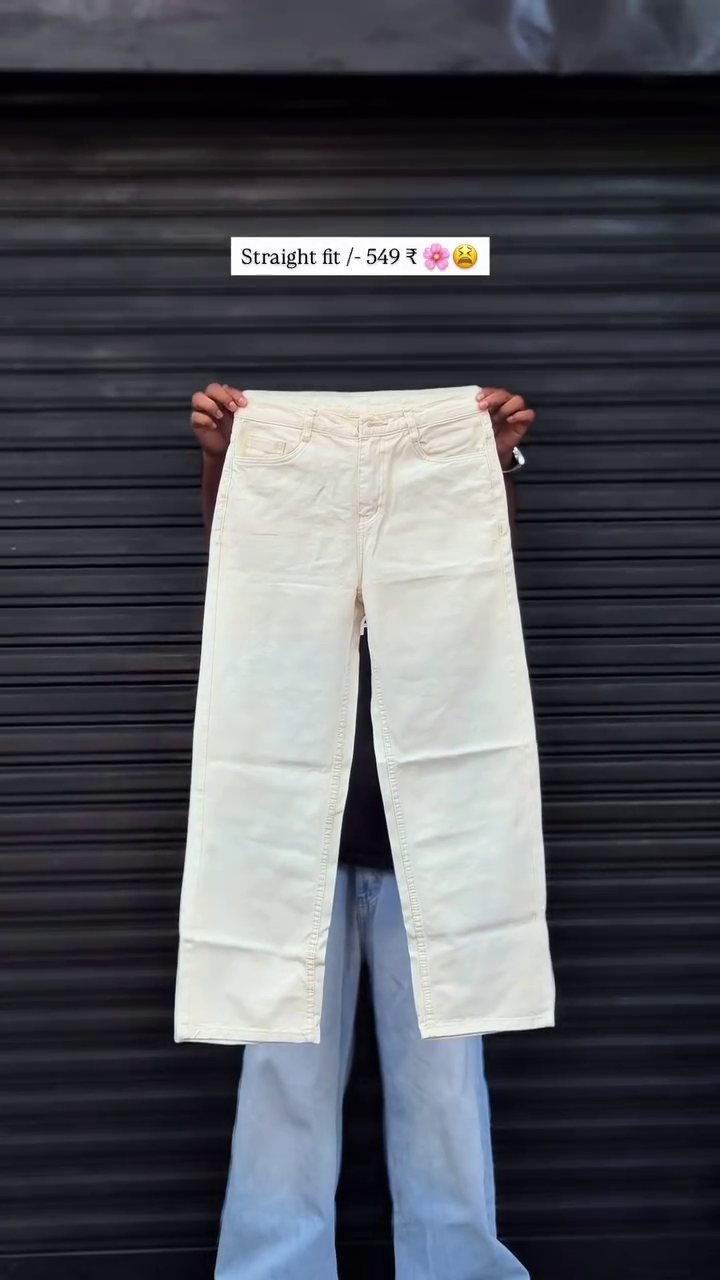 This straight-fit beige jean is similar in style to products