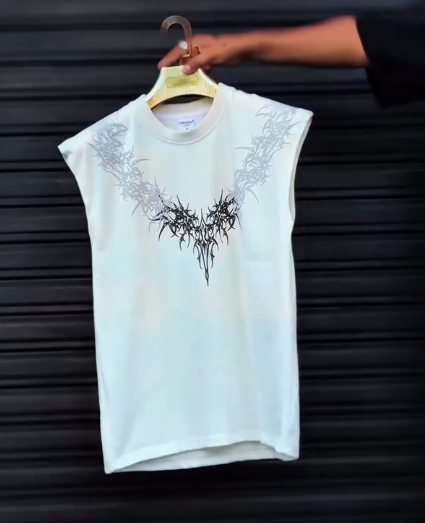 Street-Ready Style at Just ₹99 – Men’s Graphic Printed Sleeveless Vest (Sando)