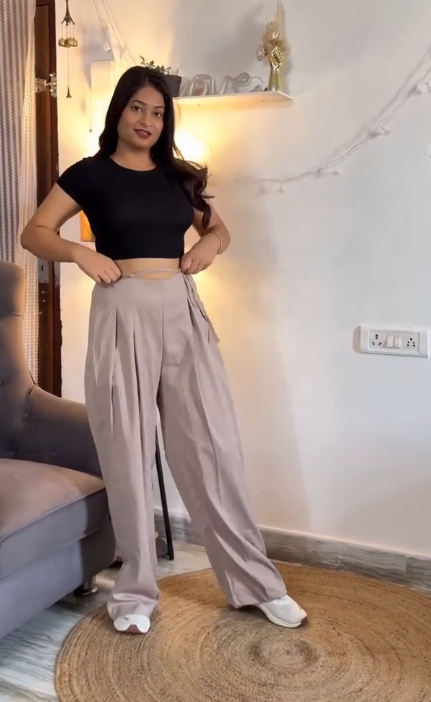 KOTTY High-Rise Wide Leg Trousers at Just ₹149