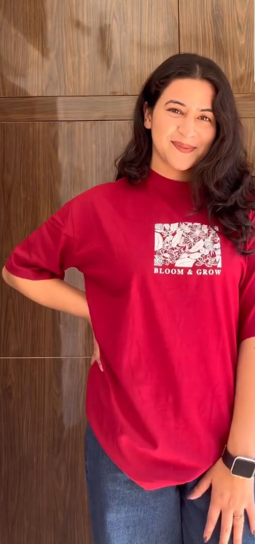 OmbreBlossom Pink Dip-Dye Graphic T-Shirt at Just ₹99