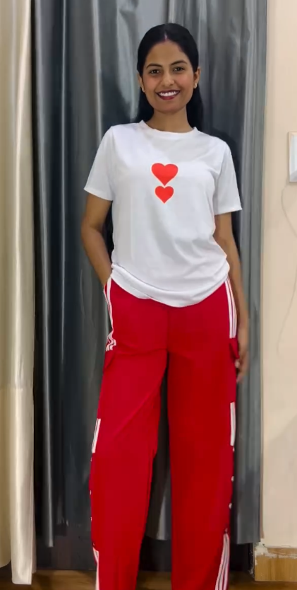 White Polo Top with Black Wide-Leg Trousers at Just ₹149