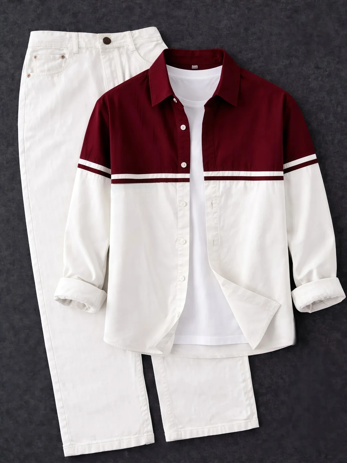 Men’s Color-Blocking Long Sleeve Casual Shirt at Just ₹149