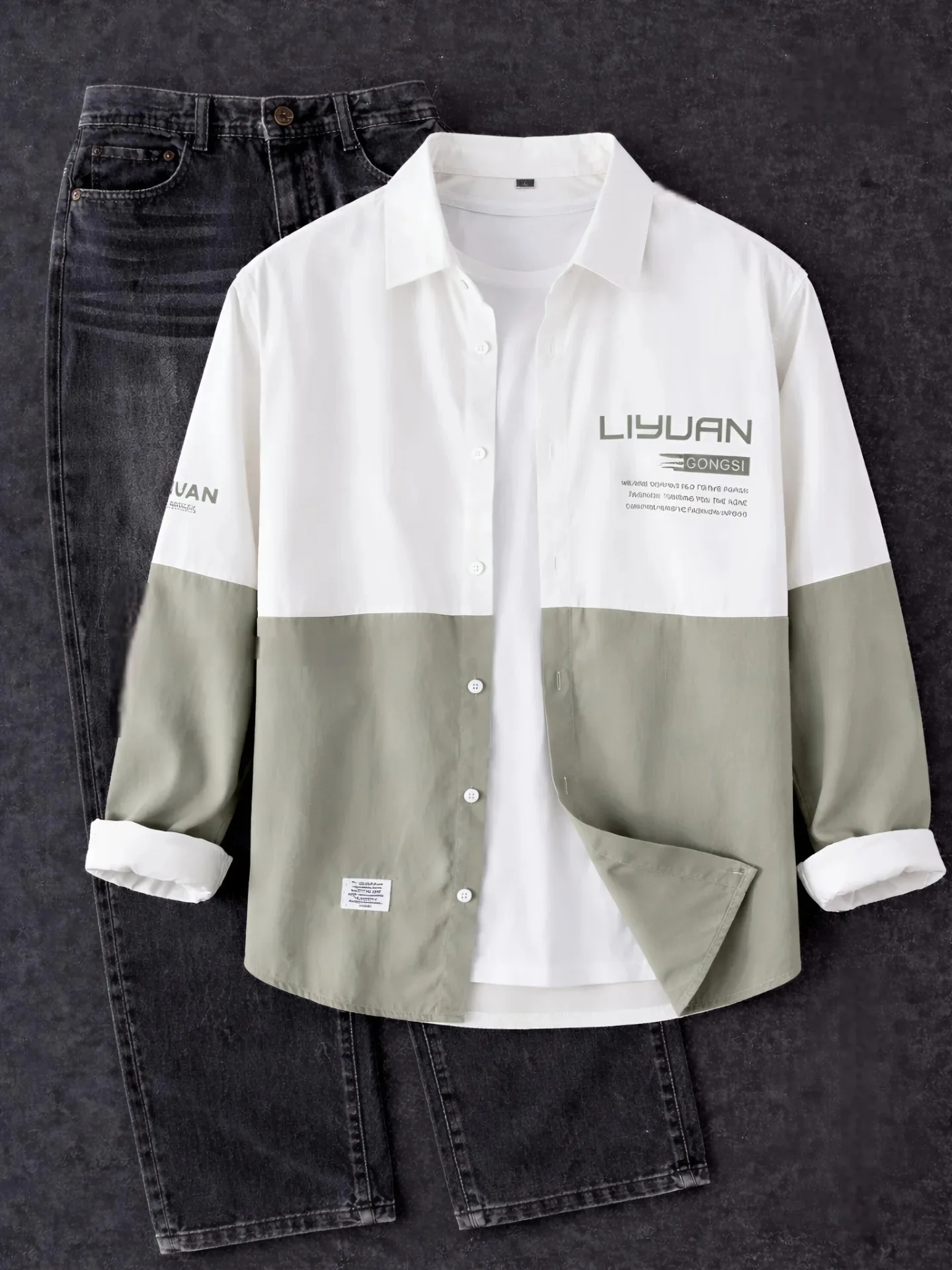 Men’s Color-Blocking Long Sleeve Casual Shirt at Just ₹149