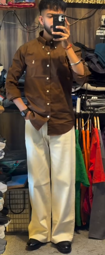 Men’s Brown Regular Fit Button-Down Casual Shirt at Just ₹149