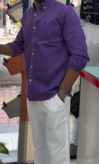 Polo Ralph Lauren Style Purple Long Sleeve Button-Down Shirt @ Just ₹149/-