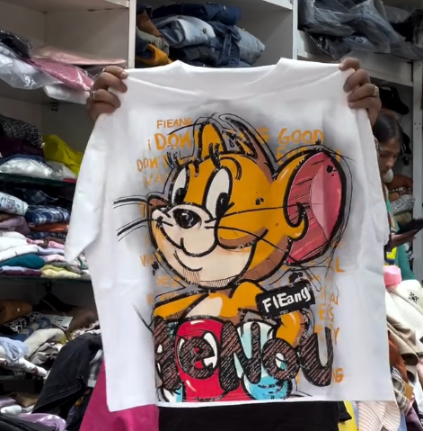 Classic Cartoon Cool: Tom & Jerry Graphic Korean T-Shirt & Trouser Set at Just ₹149!