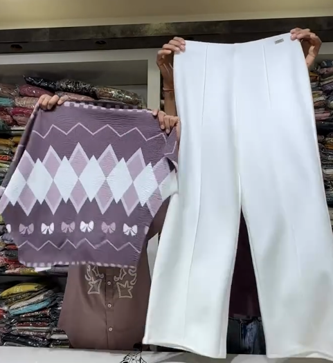 Minimal Korean Chic: Light Beige Wide-Leg Trousers Combo at Just ₹149!